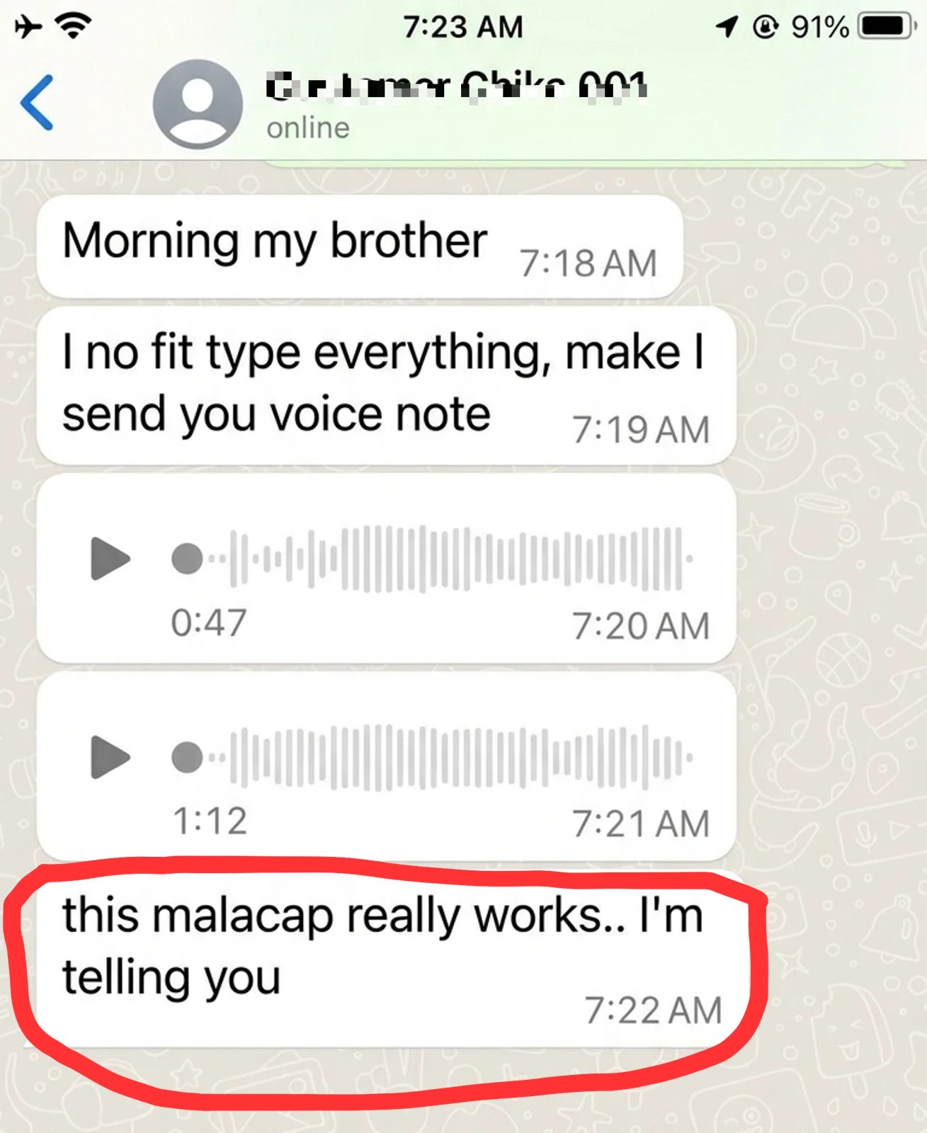 Customer testimonial